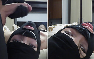 Just A Quick Jerk-Off & Facefuck With A Masked Slut