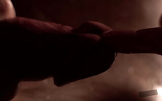 Close-up penis massage